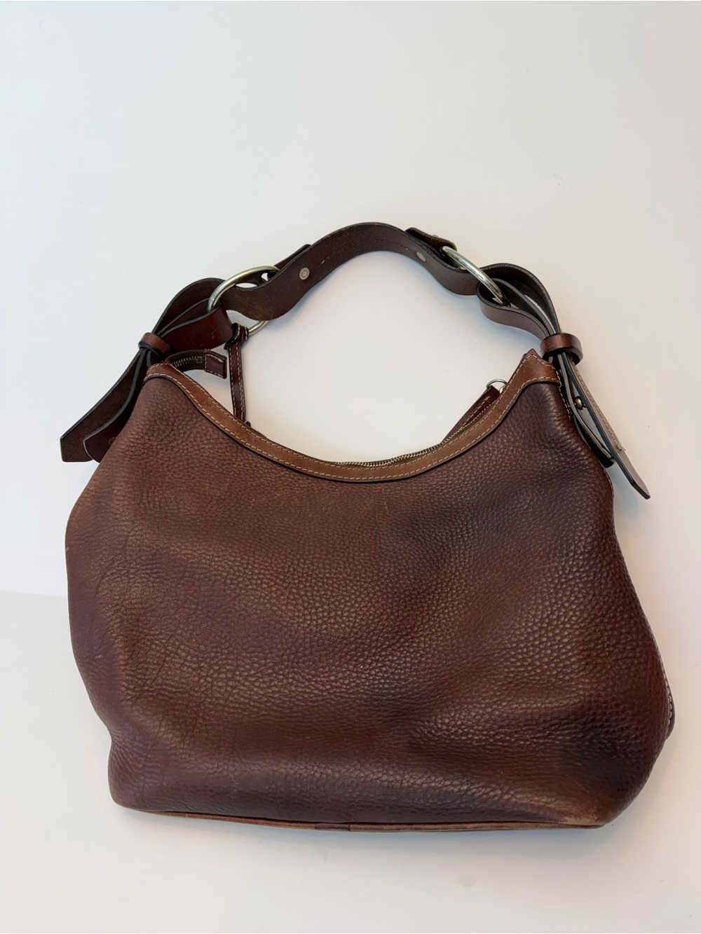 Vintage Y2K Dooney & Bourke Pebbled Leather Hobo Bag - Picture 4 of 9